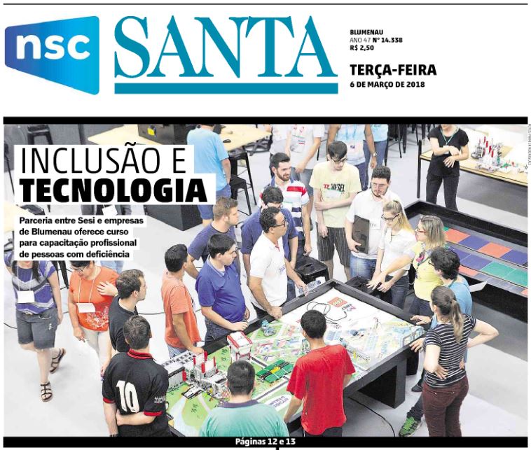 Jornal de Santa Catarina destaca parceria do SEPROSC em tecnologia inclusiva