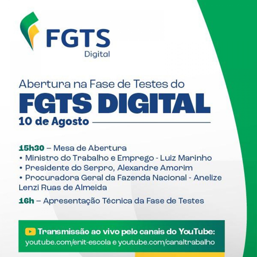 Evento de abertura da fase de testes do FGTS Digital